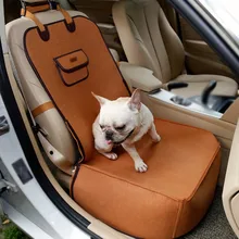2-In-1 Pet Dogs Cats In-Car Front Seat Cover Mat Pad Protector Retro Waterproof Pet Bucket Seat Cushion Cover For Small Dogs