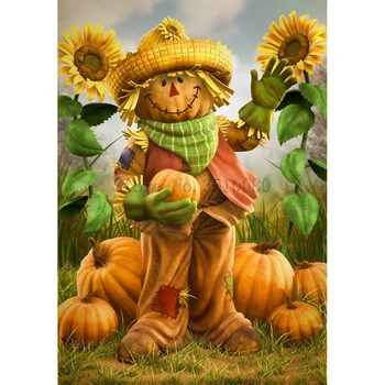 

RS195 Rag doll sunflower pumpkin room decor Embroidery Pattern diamond 5D DIY paintings 3D Cross stitch kits mosaic stickers