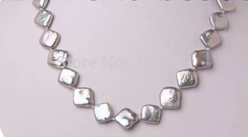 

AA 00924 stunning big 16mm baroque gray freshwater cultured pearl necklace