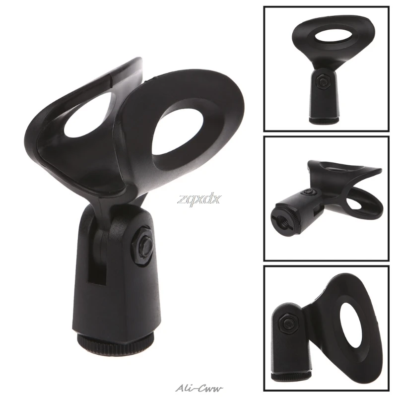 

Flexible Microphone Mic Stand Accessory Plastic Black Clamp Clip Holder Mount