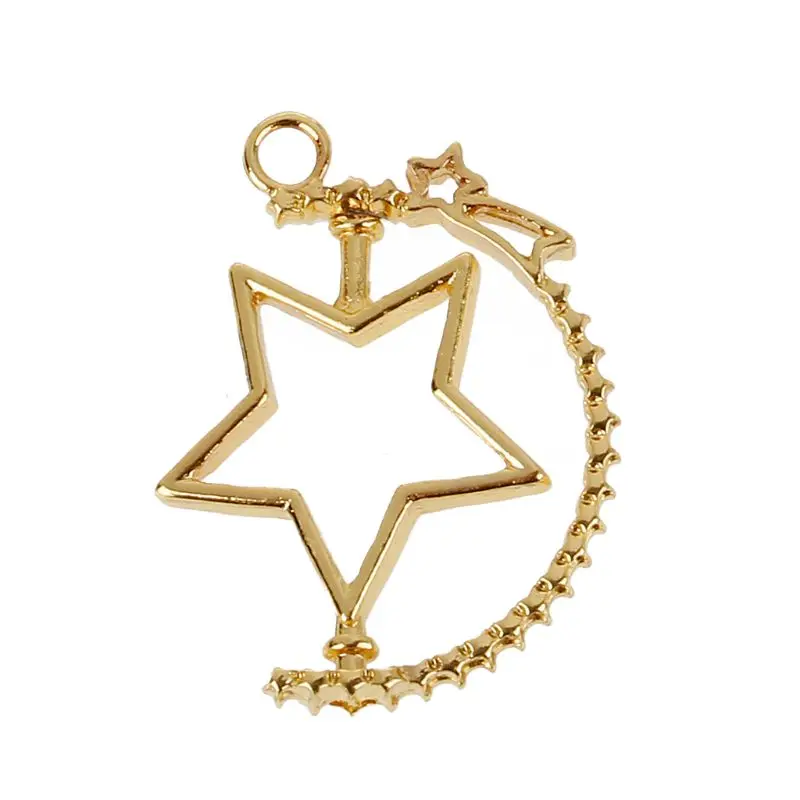 

DIY Keychain Rotating Frame UV Resin Pendant Open Bezel Setting Jewelry Making