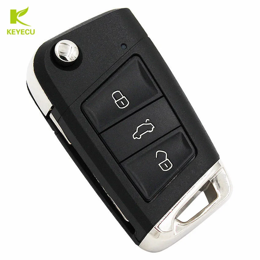 Запасной ключ KEYECU для Volkswagen MQB Golf VII MK7 Skoda Octavia A7 2017 3 кнопки 753BC|Ключ от авто| |
