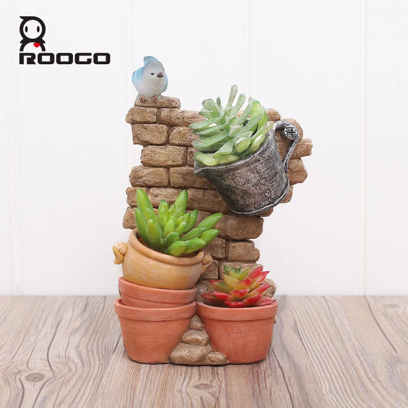 Z Resin Mini Sausage Dog Flower Pots Decoration Dachshund Dogs Roogo Retro Flower Pots Garden Decoration Small Planter For Succulents Plant Pot Past Corner Grinding Disc