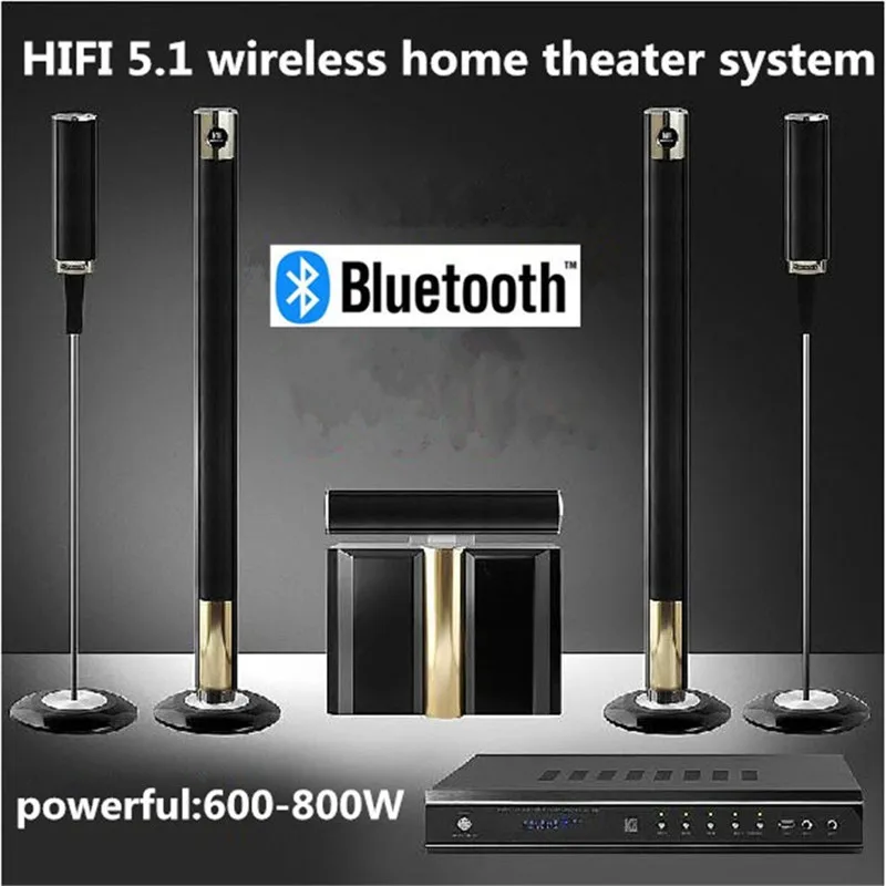 Brand New Hot 5.1 Wireless Home Theater System 800W Cinema TV Soundbar Box Surround Sound Free Drop Shipping