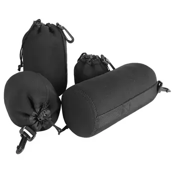 

Camera Lens Pouches,4 Sizes Thick Protective Neoprene Lens Bags,Water-Resistance Camera Lens Cases with DrawstringBlack (4 Pack)