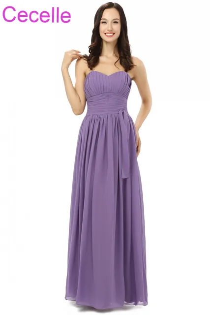 Lilac Chiffon Long Beach Bridesmaid Dresses Sweetheart Pleats A Line Lilac Chiffon Long Beach Bridesmaid Dresses Sweetheart Pleats A Line Floor Length Rustic Formal Wedding