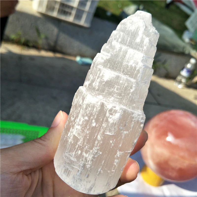 Piedras naturales y minerales Белоснежка селенит wicca лампа башня|Камни| |