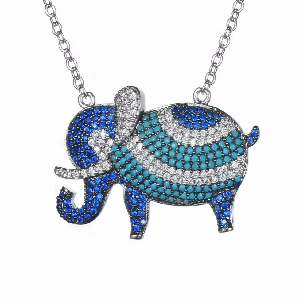 HeeZen Cute Animal Pendant Necklaces for Women Elephant Necklaces
