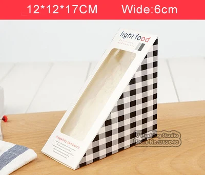 Triangl e сэндвич Коробки с прозрачное окно ПВХ сыр упаковка для сэндвичей box 100 шт./лот - Цвет: Wide6.5cm
