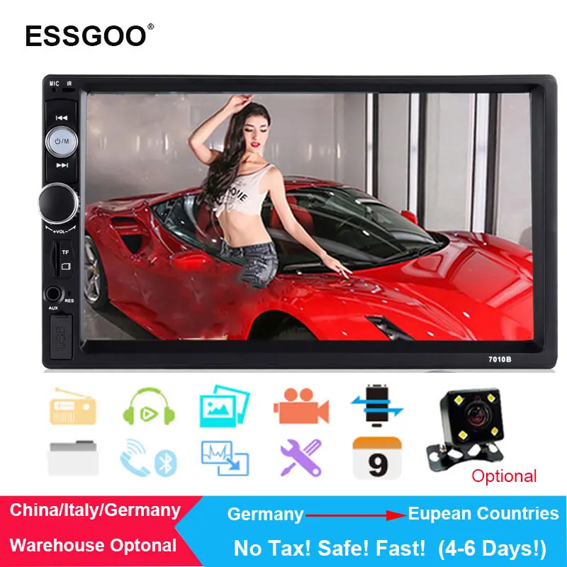 

Essgoo 2 din car radio 7" HD Player MP5 Touch Screen Digital Display Bluetooth Multimedia USB 2din Autoradio Car Backup Monitor