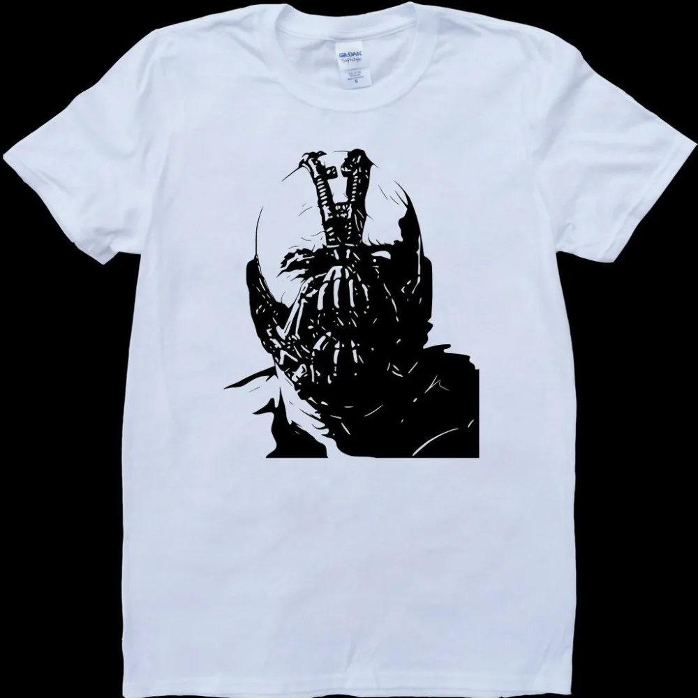 Tshirt Brand 2019 Male Short Sleeve The Dark Knight Bane Face White Custom Made T-Shirt T Shirt |