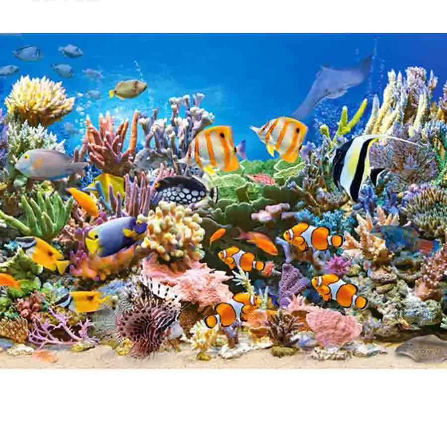 Алмазная живопись Полная площадь/круглая дрель морской мир аквариум Fishs Daimond