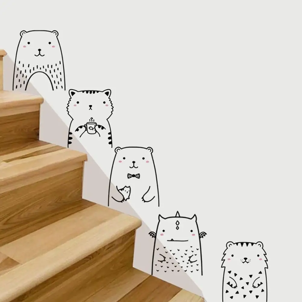 Lovely Cute Bear Cat Animal Removable Diy Wall Sticker Door Fridge