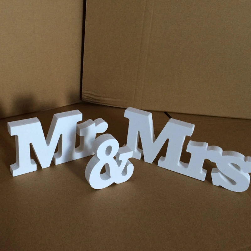 Креативные Свадебные Mr& Mrs белые деревянные буквы знак для милый декор стола DIY Decoracion Boda товары для рукоделия