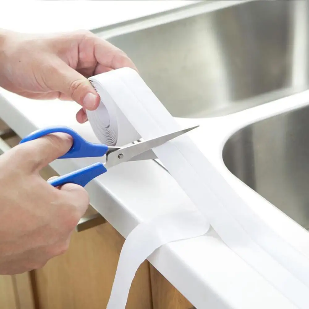 

Bathroom Shower Sink Bath Sealing Strip Tape White PVC Self Adhesive Waterproof Wall Sticker for Bathroom Kitchen
