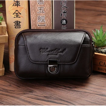 

CHEER SOUL 100%Cow Leather Waist Packs Men Business Travel Fanny Packs Fashion Style Genuine Leather Belt Bag Male Waist Bag