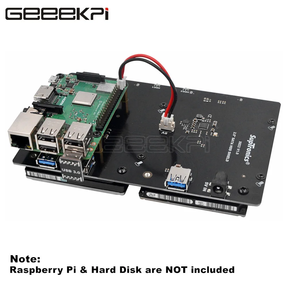GeeekiPi X822 Dual 2 5 &quotSATA HDD/SSD щит USB 3 0 Плата расширения адаптер питания для Raspberry Pi 1