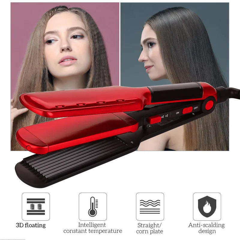 

Wet and Dry Use Multifunction Corrugated Hair Straightener Flat Iron Corn Waver Wave Roller Wands Plate Fluffy Styling Hair Iron