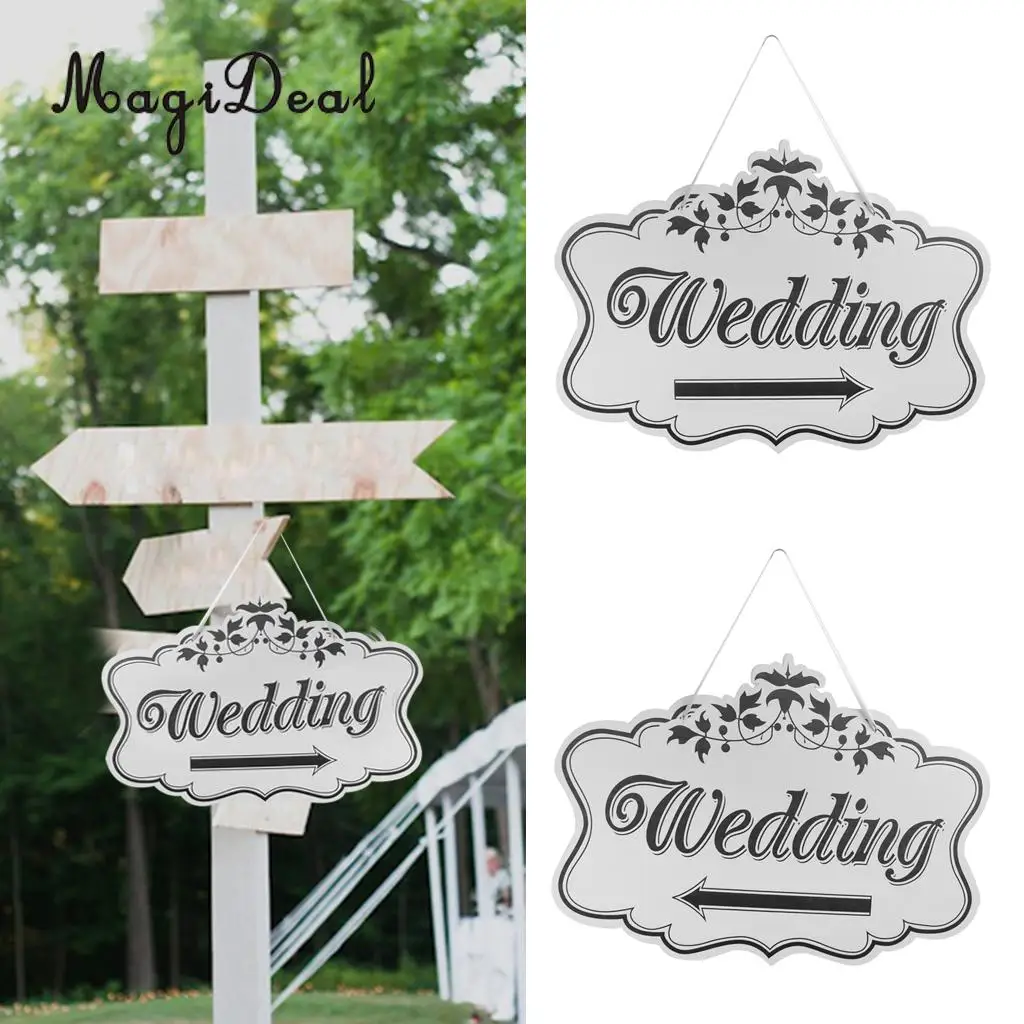 MagiDeal, Свадебный знак, деревянный, для свадьбы, направление, стрелка, знак, помолвка, церемония, прием, открытый, гирлянда, двор, Декор, влево/вправо