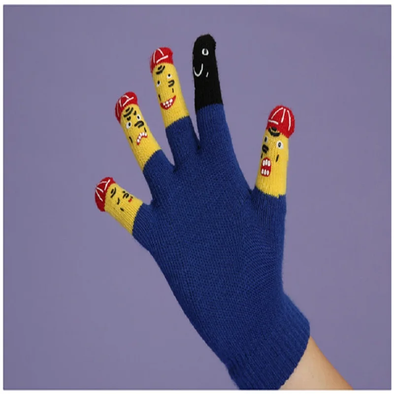 Buy Fashion Funny Expression Cute Knitted Gloves