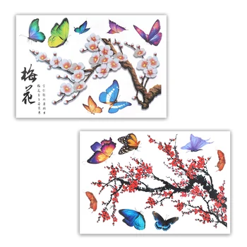 

LEEPEE Sticker Car Stickers Scratch Cover Motorcycle Car Decal Funny Auto Decals Butterfly Plum sticker Auto Accessories