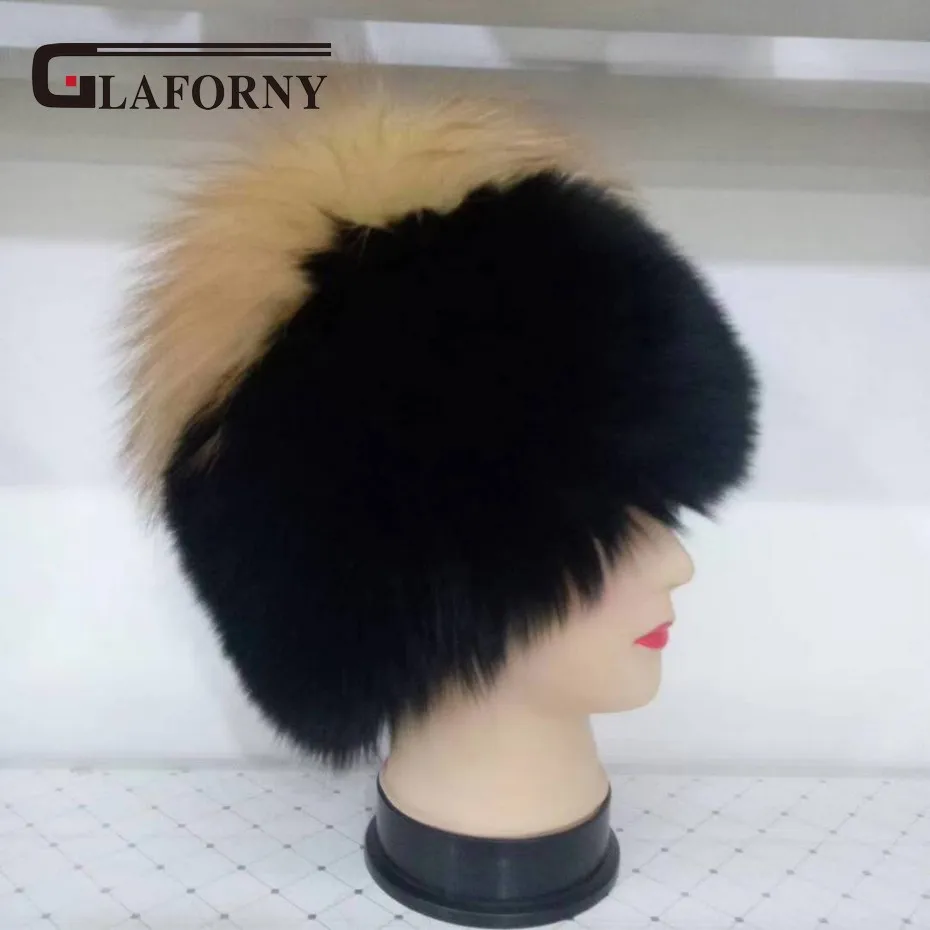 Glaforny новая зимняя шапка из натурального Лисьего меха для женщин вязаная