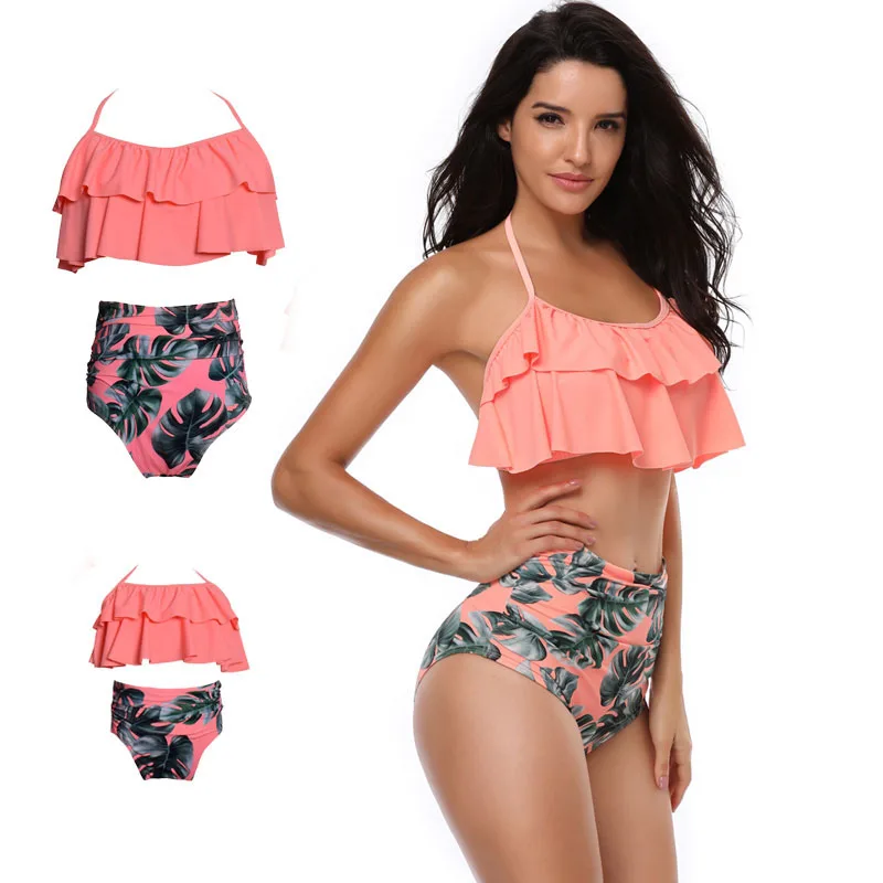

Mother and daughter swimsuit mommy and me swimwear bikini family matching clothes outfits look mom mum baby dresses clothing