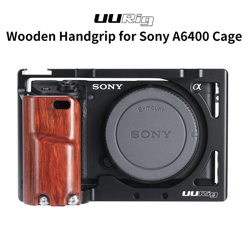UURig R009 рукоятка с деревянной ручкой для Sony A6400 DSLR камеры Портативная установка