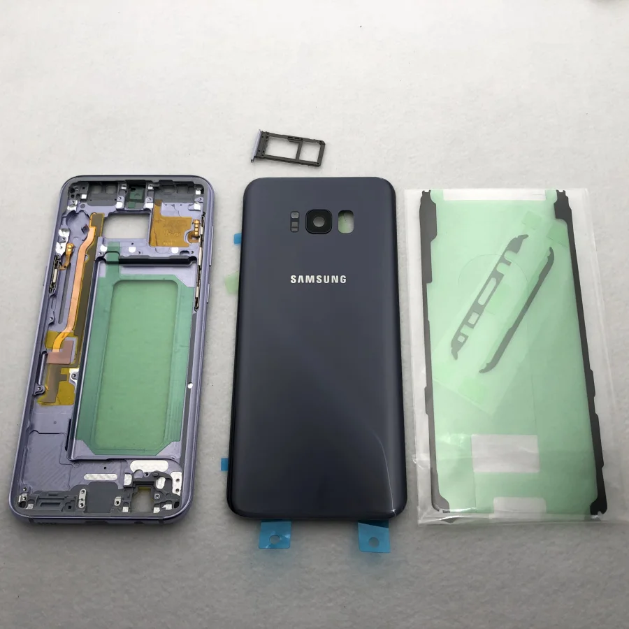 Для Samsung Galaxy S8 Plus G955 G955F G955FD полный корпус Чехол стекло S8+ задняя крышка аккумулятора чехол крышка средней части корпуса