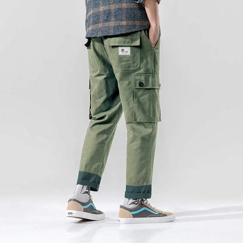 SingleRoad Cotton Pants Men 2019 Side Pockets Hip Hop Trousers Joggers Streetwear Male Fashion Casual Loose Straight Men Pants