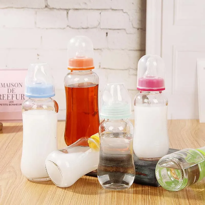 Cute Glass Milk Feeding Cup for Kids Girls Travel Bottle Leak poof with