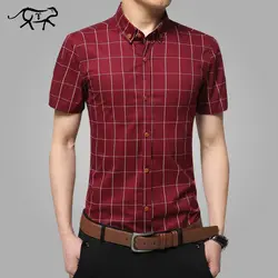 2018 новые мужские рубашки с коротким рукавом Большие размеры M-5XL хлопковая клетчатая рубашка Мужская Повседневная мода мужские рубашки slim