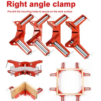 

Red Color 4pcs 90 Degree Right Angle Clamp Corner Clamp Quick Fixed Fish tank Glass Picture Frame Woodworking Hand Tool