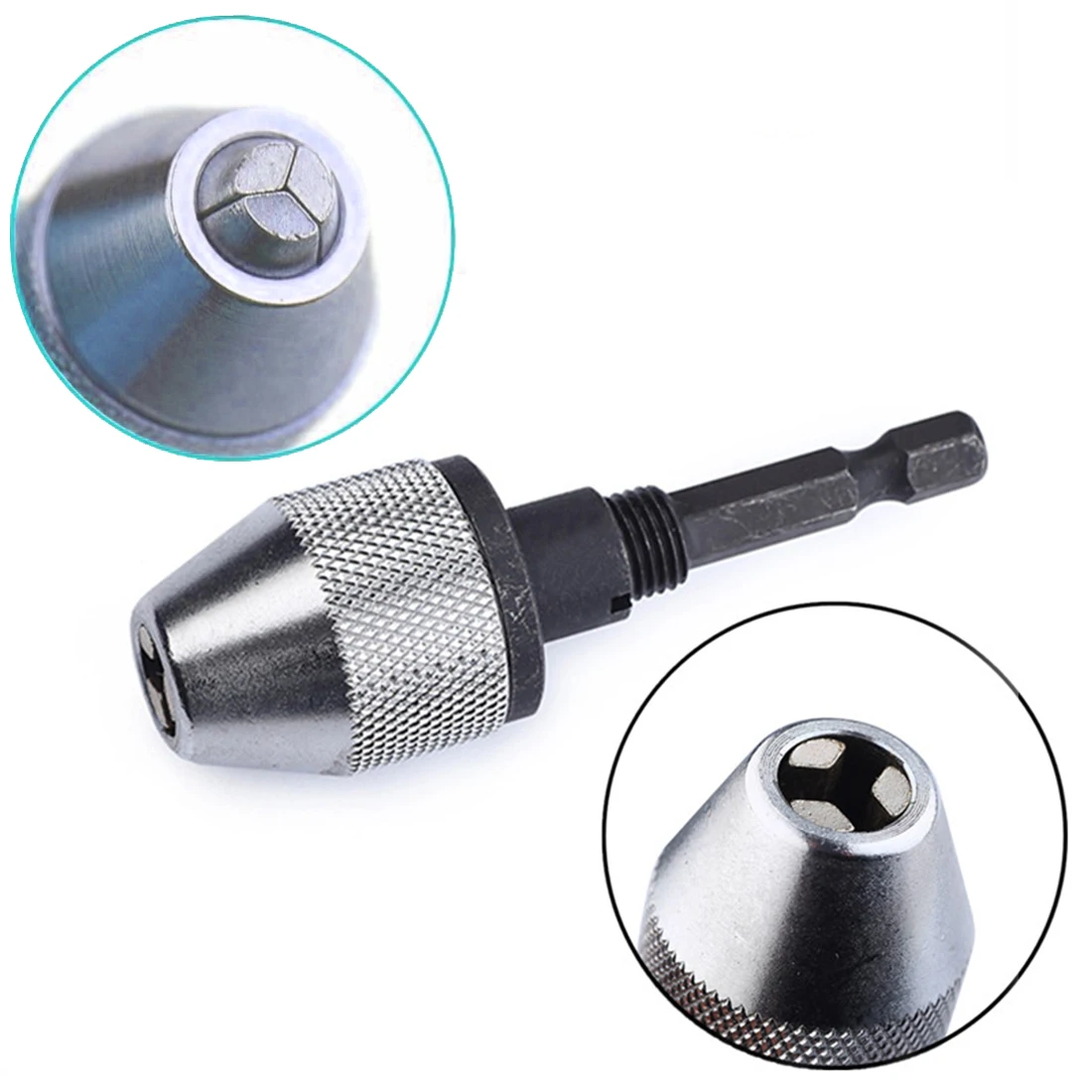 

New 1/4" Keyless Drill Bit Chuck Hex Shank Adapter Converter 0.3mm-3mm Quick Change High Quality