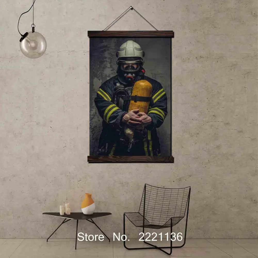 Картина-прокрутка Fireman с рамкой Настенная картина HD Картина на холсте рисунком