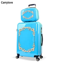 Carrylove 2" 24" inc роскошные женские комплект багажных сумок на колесиках kinder koffer Дорожная сумка на колесиках с косметичка