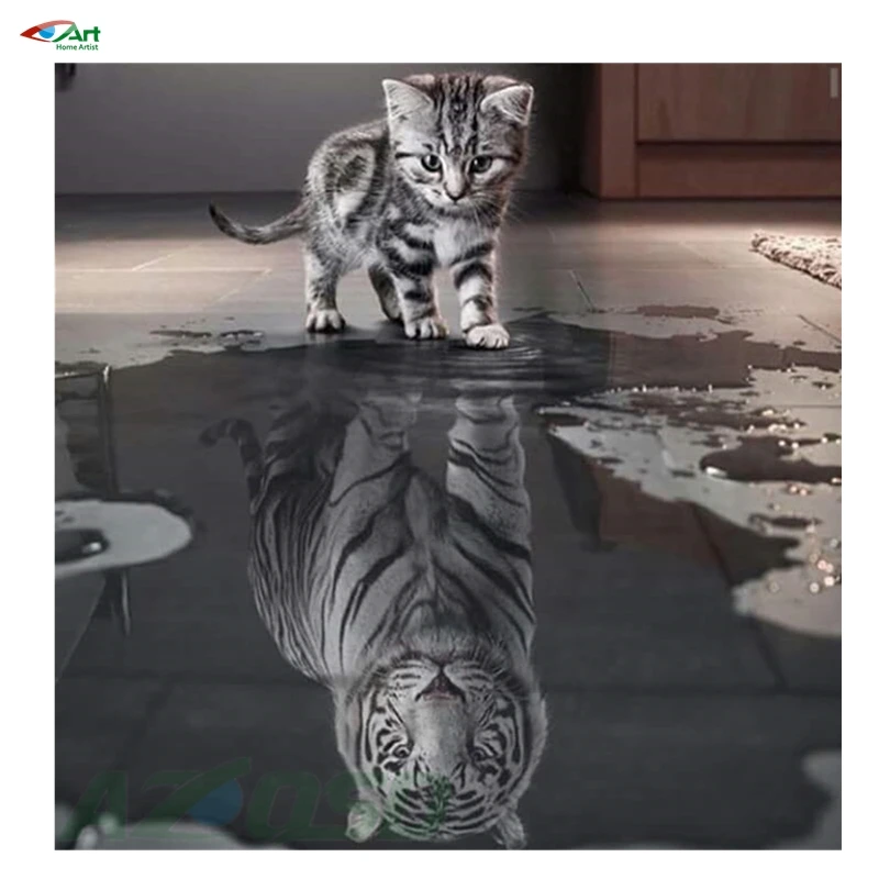 3d diy diamond embroidery painting animals of cat to tiger home decoration wall painting of diamond mosaic painting bb1859