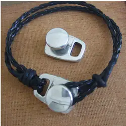 5 шт. старинное серебро кнопка застежка прикрепить с 8x5 мм круглый кожаный шнур для браслет выводы