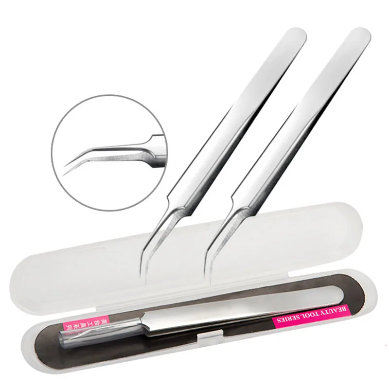 1PC Blackhead Tweezers Eyelash Extension Nipper Anti Acid Steel Needle