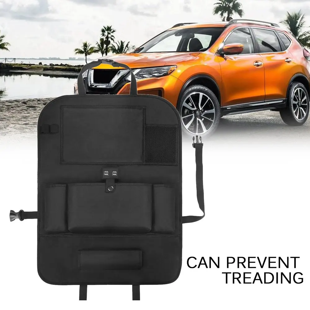 

Back Car Seat Organizer Mat Car Rear Storage Pockets Kick Protector 1 PC LE-01