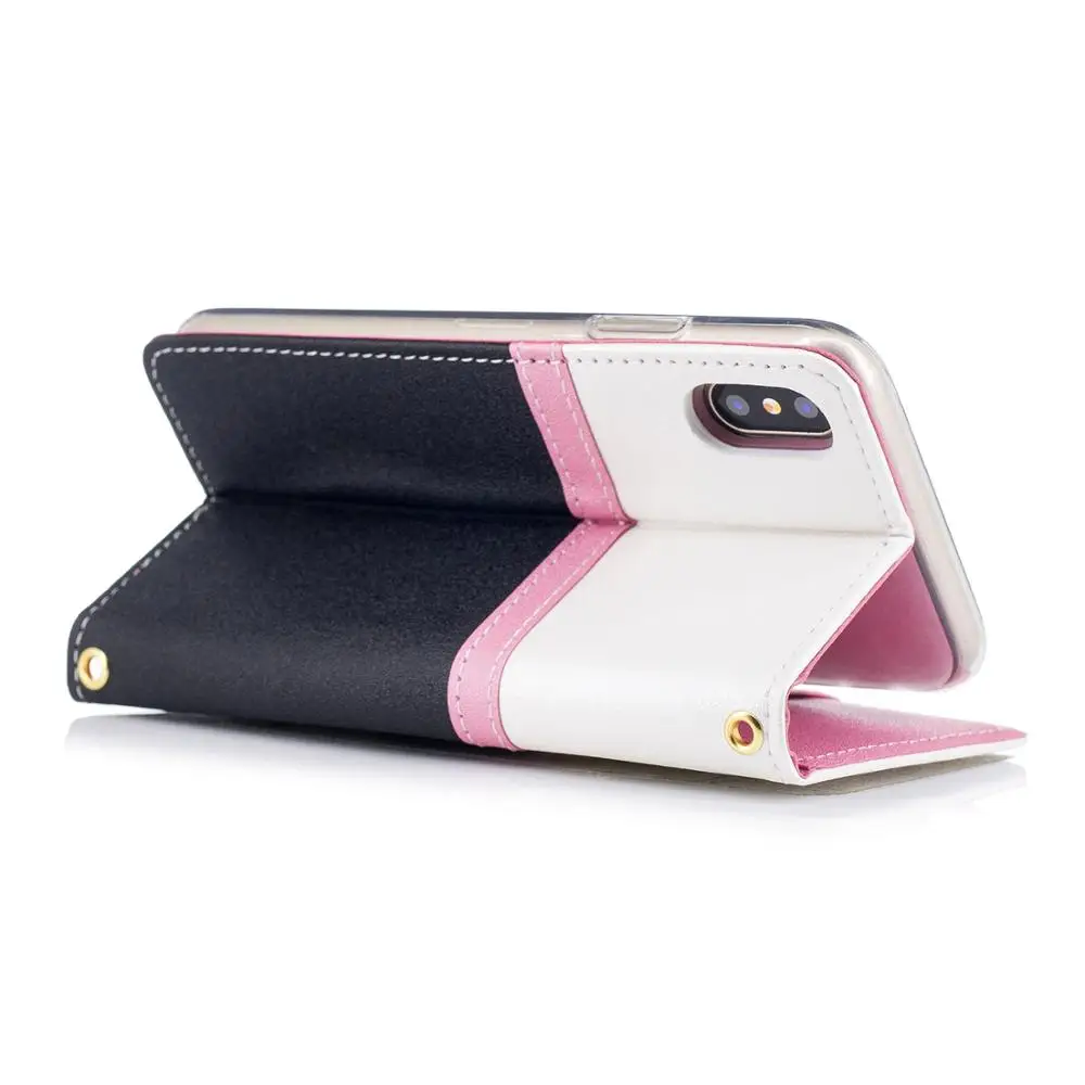 Роскошный кожаный чехол кошелек с подставкой и откидной крышкой для iPhone XS 8plus 7 6S