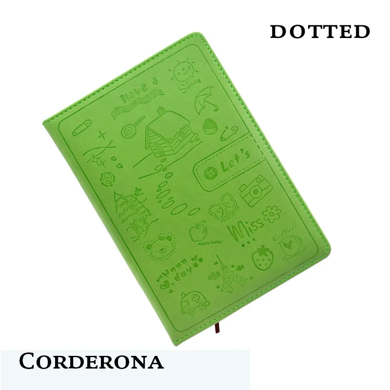 

Hard Cover Bullet Journal Dot Grid Candy Color A5 PU Notebook Elastic Band Creative Dotted Bujo