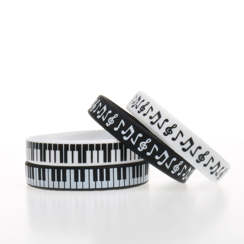 Музыкальные Детские части фортепиано музыкальные ноты символ силиконовые браслеты женские и мужские браслеты ювелирные изделия для взрослых kds