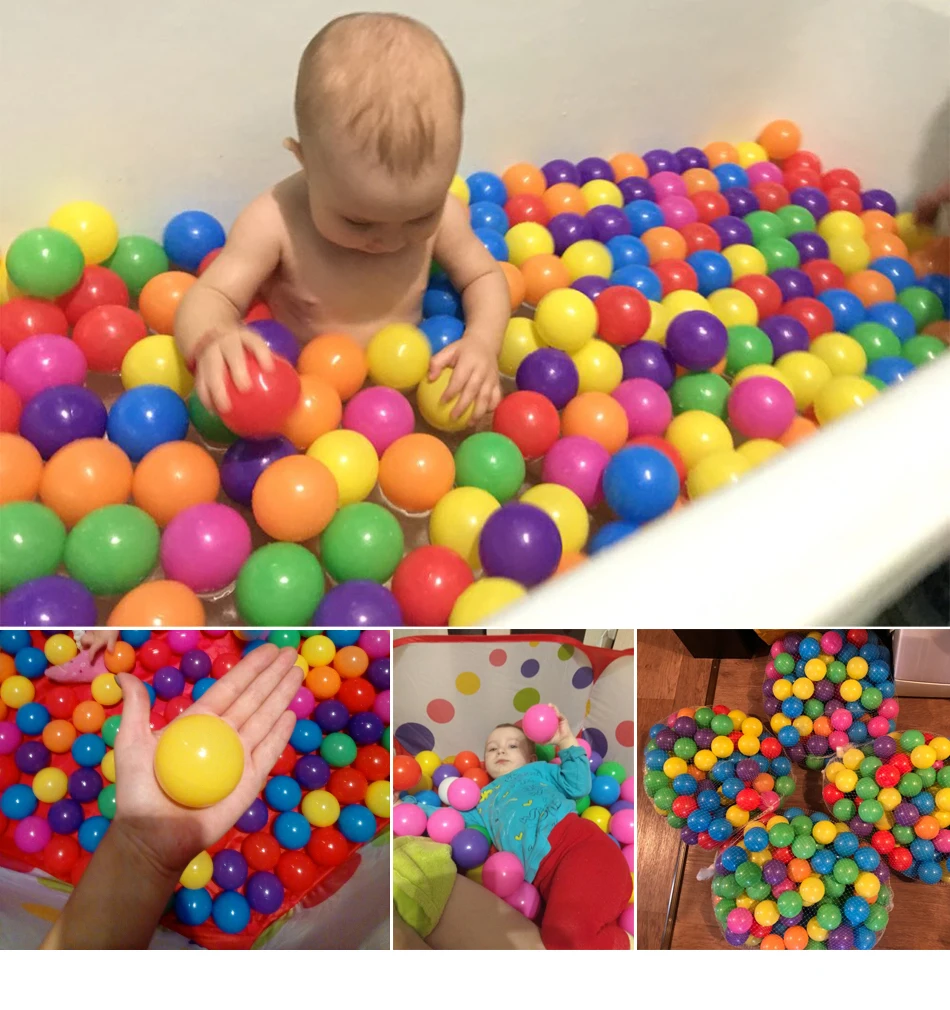 7CM100PCS Colorful Ball Soft Plastic Ocean Balls Bal Funny Baby Kid Swim Pit Toy Water Pool Toys For Children Ocean Wave Ball