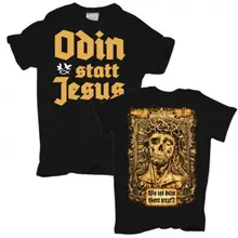 Odin statt Jesus футболка для мужчин Nordmanner Runen Wikinger Walhalla Germanen nordisch Odin Thor две стороны Футболка США размера плюс S-3XL