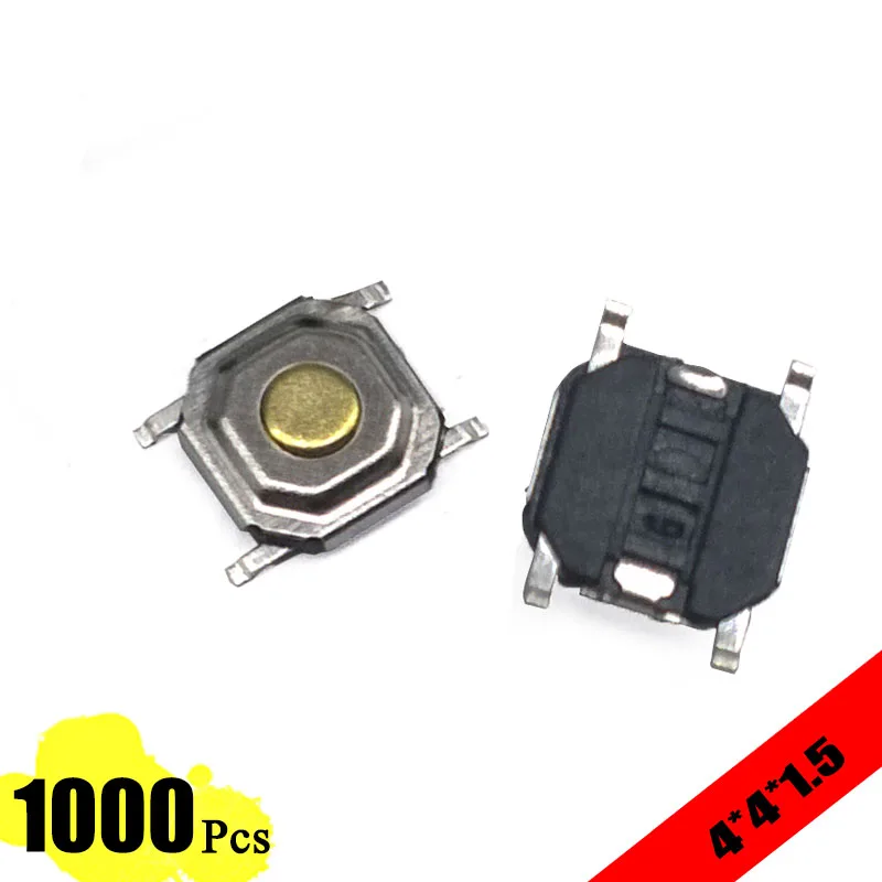 

1000 pcs/lot 5.2*5.2*1.5mm 4 PIN Metal 12V Micro SMT Push Button Switch High-Quality Tact Touch Switch Tactile