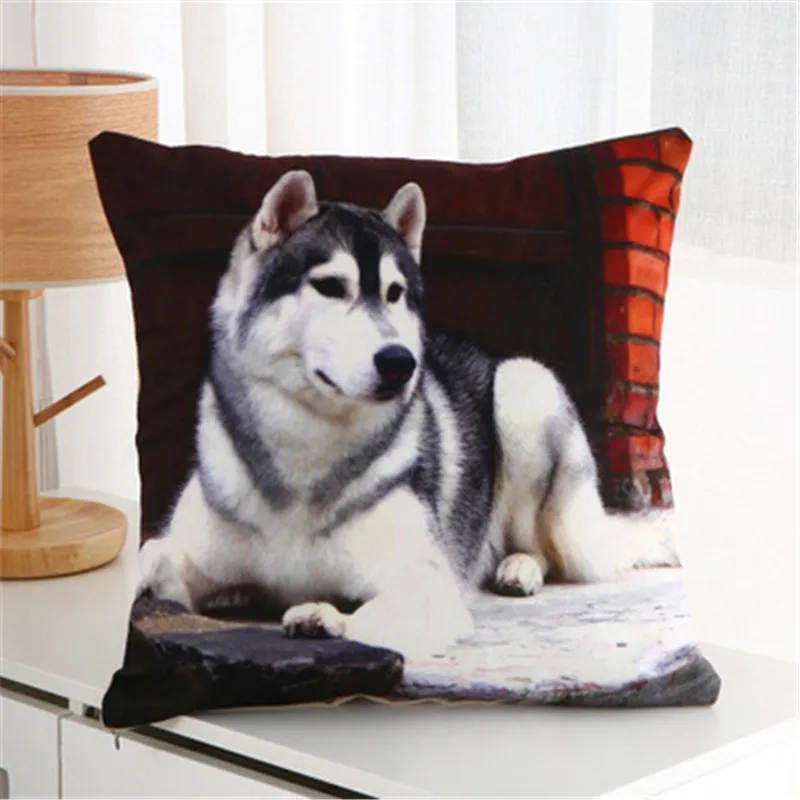 Modern Simple Dog Cotton Cushion Cover Decorative Pillowcase Home Decor Sofa Throw Pillow Cover 45x45cm  Drop shipping MA22