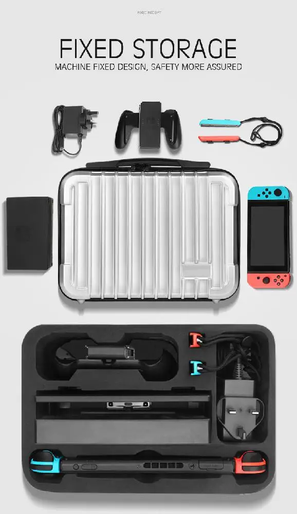 

BEESCLOVER Portable Hard Shell Protective Storage Carrying Bag Case Big Capacity Case Cover for Nintend Switch r20