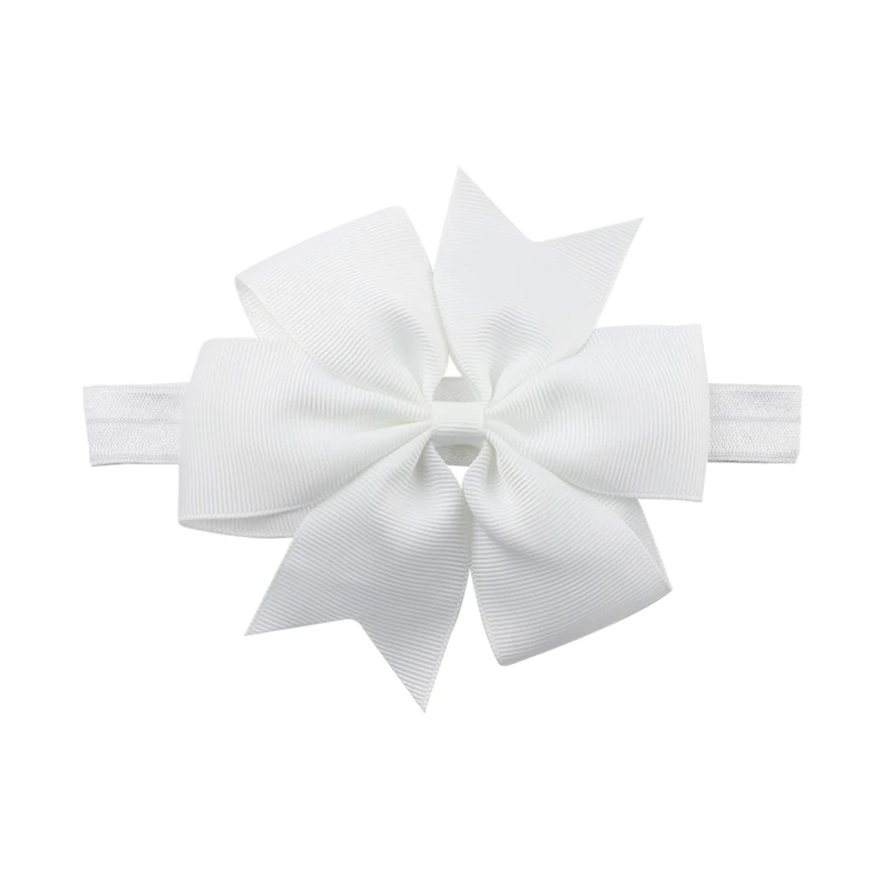 20 Colors Children Solid Ribbon Hair Bow Headbands Hair Accessories bandeau bebe fille kids Bowknot Hair bands Hair Ties (9)
