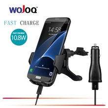 WOJOQ QC2.0 Wireless Car Charger Phone Mount Holder Fast Charging For Samsung Note 5 S6 S7 S8 Edge Plus iPhone 8 Plus Qi standar